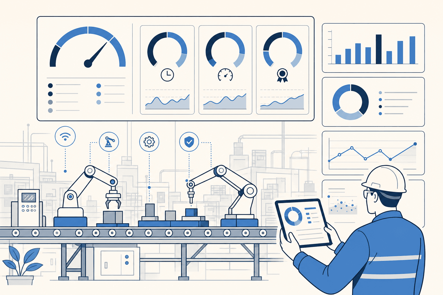 Métricas de producción en tablero operativo